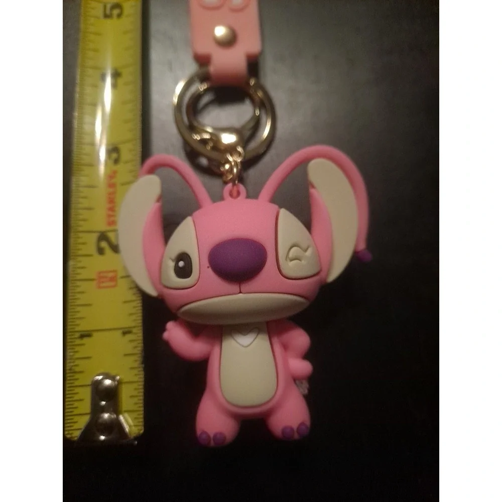 Disney Stitch &‎ Angel 3D PVC Keychain Backpack Clip Keyring Pendant Wristlet